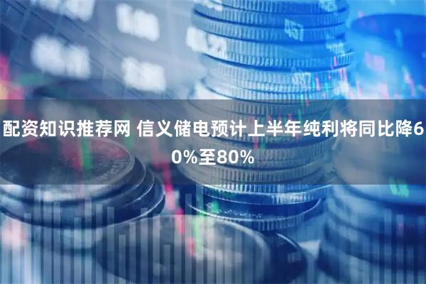 配资知识推荐网 信义储电预计上半年纯利将同比降60%至80%